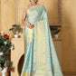 Light Sky Blue Banaras warm silk