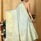 Light Sky Blue Banaras warm silk