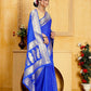 Blue Banaras Crepe silk