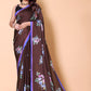 Aliya Crepe Silk Saree - Brown