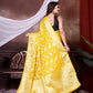 Yellow Jaal Katan Georgette Silk