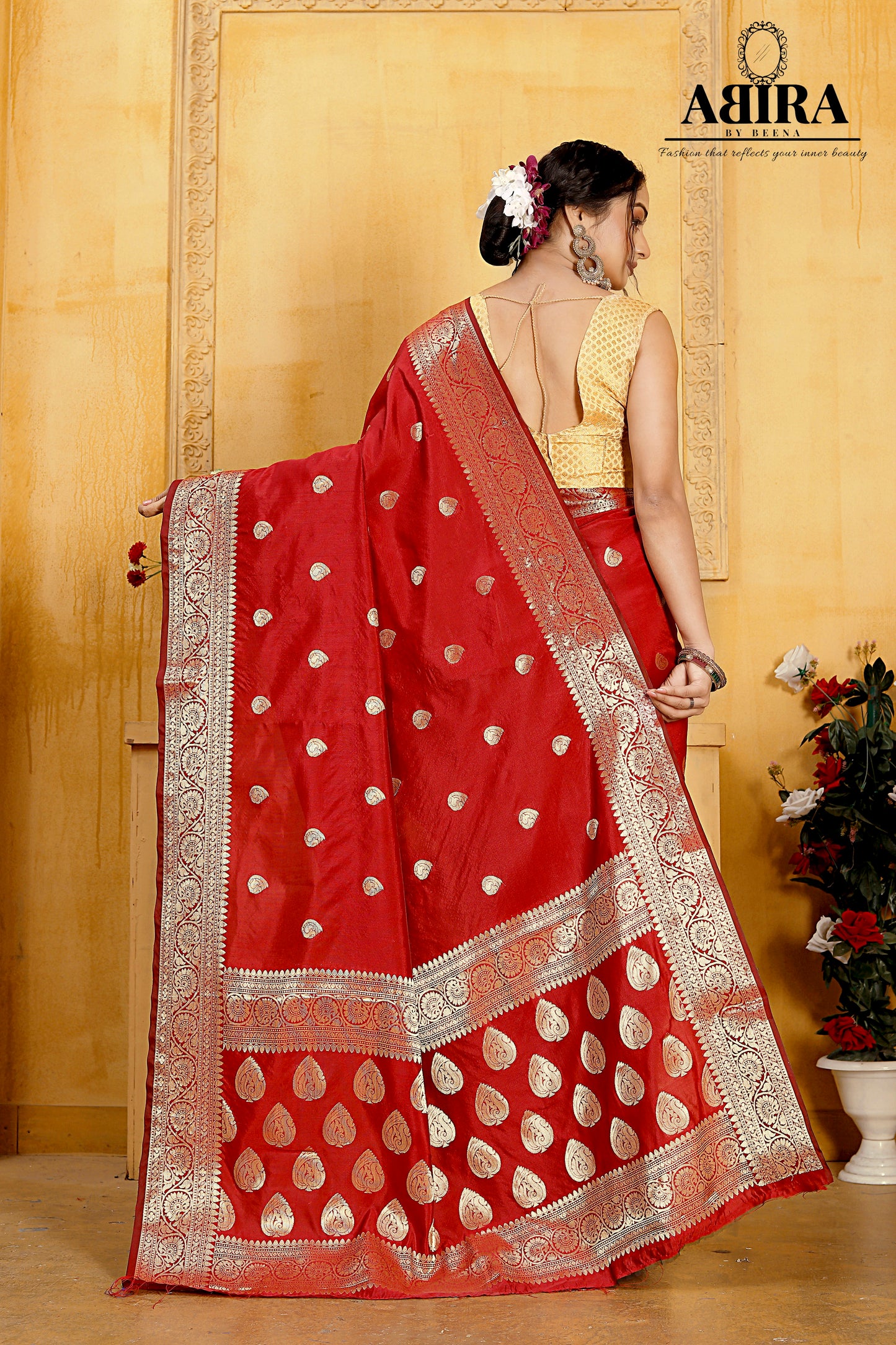Red Banaras Soft Katan silk