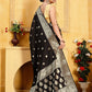 Black Banaras Soft Katan silk