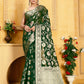 Bottle Green Banaras Soft Georgette Jaal silk - AbirabyBeena