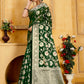 Bottle Green Banaras Soft Georgette Jaal silk - AbirabyBeena