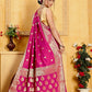 Fluorescent Pink Banaras Soft Katan silk