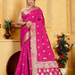Fluorescent Pink Banaras Soft Katan silk