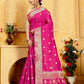 Fluorescent Pink Banaras Soft Katan silk