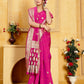 Fluorescent Pink Banaras Soft Katan silk
