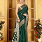 Bottle Green Banaras Soft Katan silk