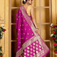 Magenta Pink Banaras Soft Katan silk