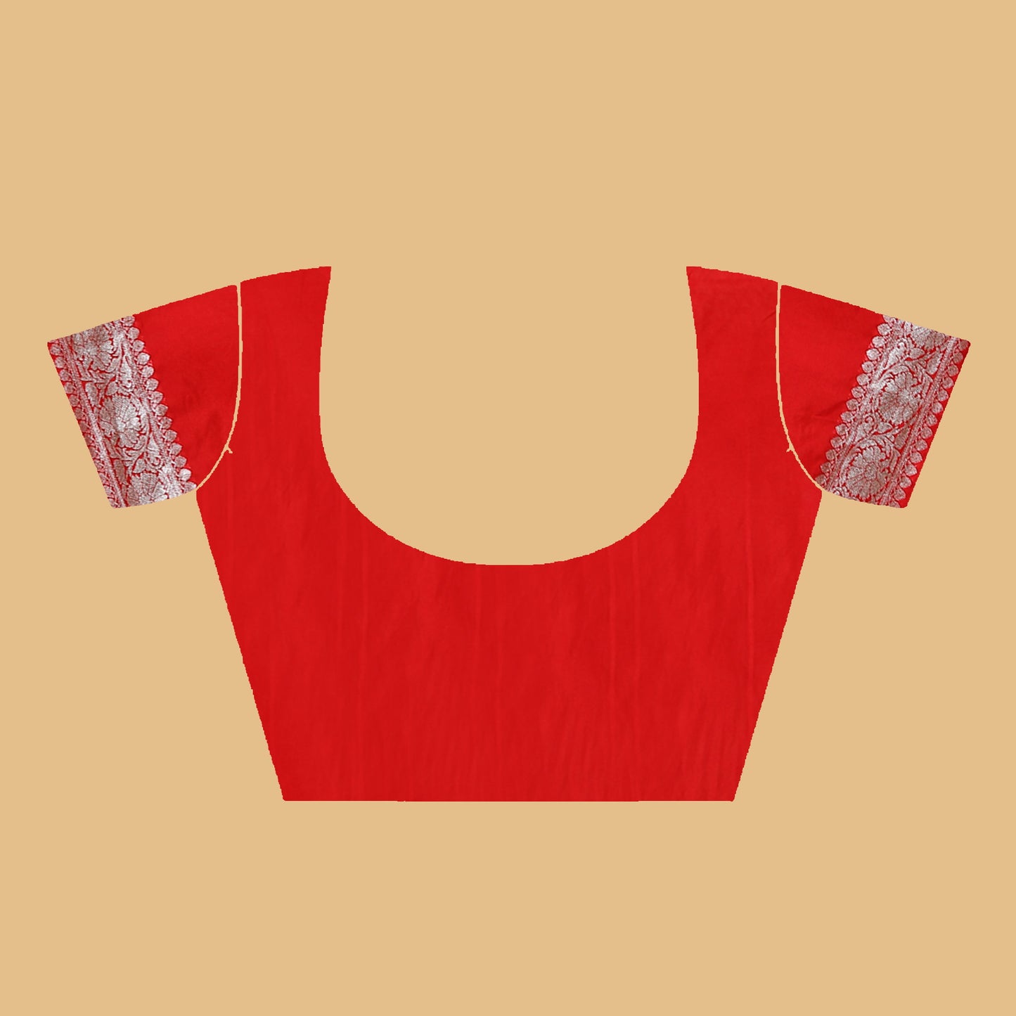 Red Banaras Crepe silk - AbirabyBeena