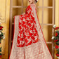 Red Banaras Soft Georgette Jaal silk