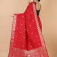 Red Semi Katan Soft silk Saree-Rupa