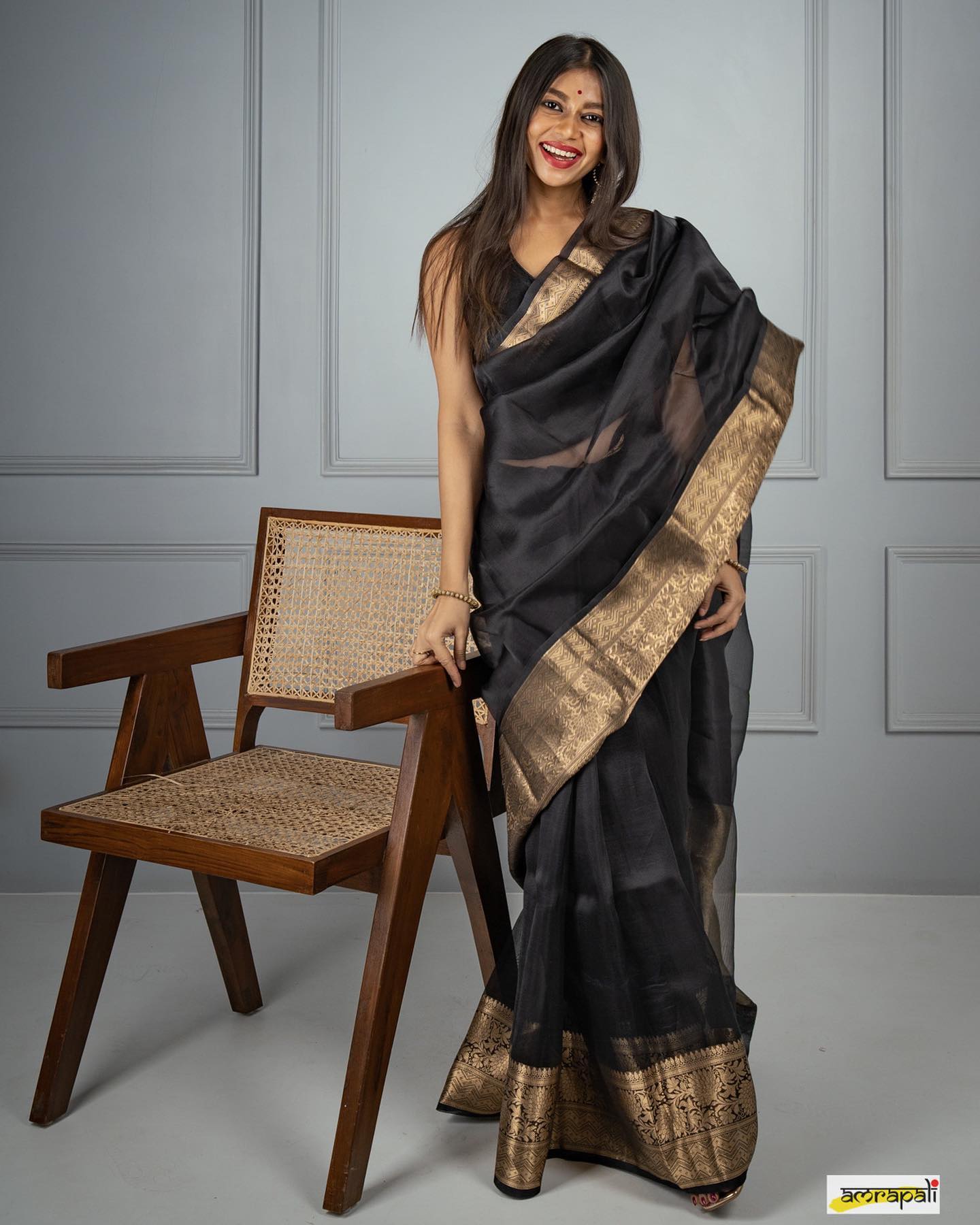 Black Kora Organza Noor soft silk