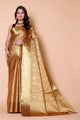 Nita ambani TISSUE gold silk Saree - orange - AbirabyBeena
