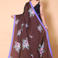 Aliya Crepe Silk Saree - Brown