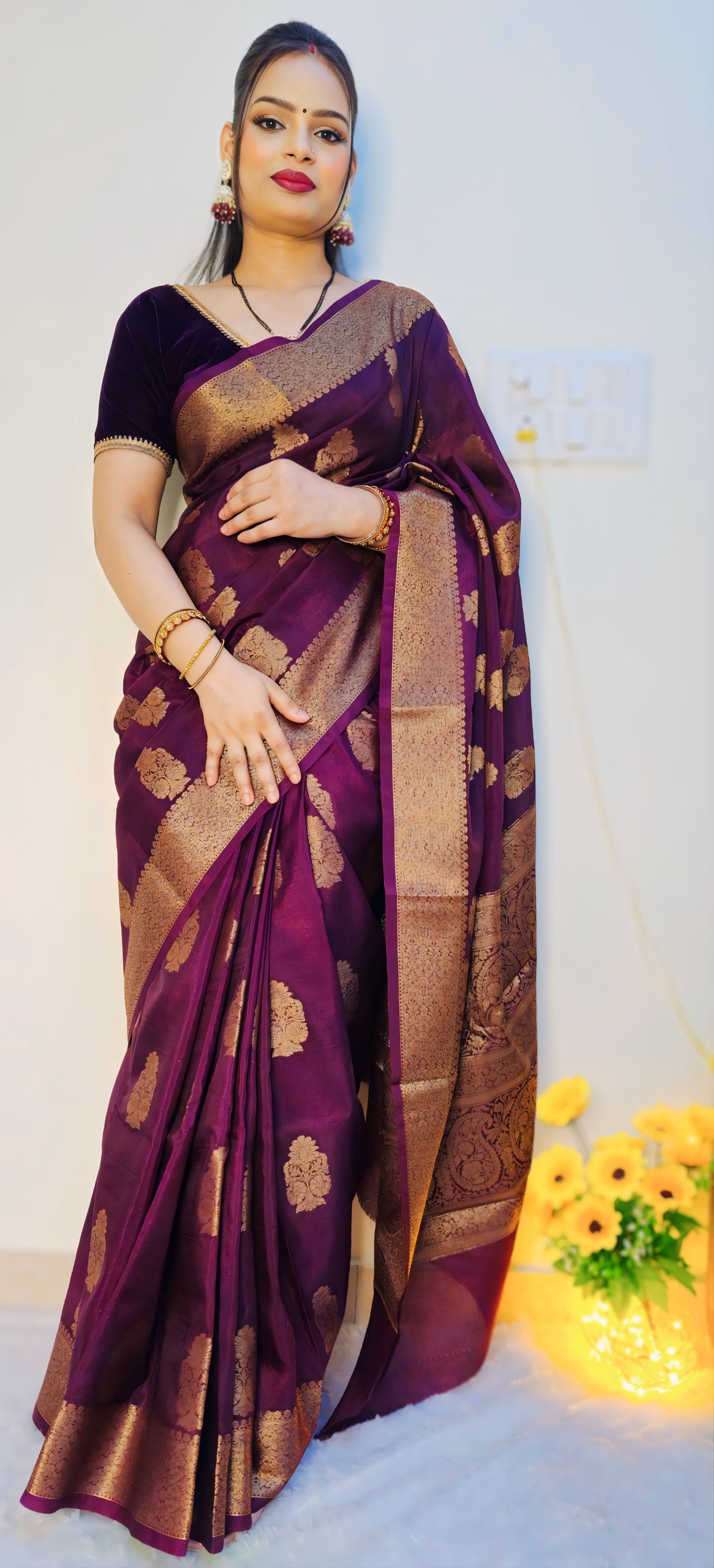 Brown Banaras Crepe Silk - Pooja