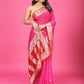 Pink Banaras Chiffon Silk