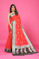 Red Banaras Chiffon Silk - AbirabyBeena