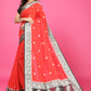 Red Banaras Chiffon Silk