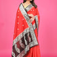 Red Banaras Chiffon Silk