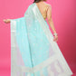 Sky Blue Banaras Chiffon Silk