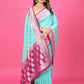 Sky Blue - magenta Katan Georgette Silk