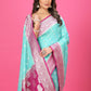 Sky Blue - magenta Katan Georgette Silk