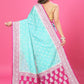 Sky Blue - magenta Katan Georgette Silk