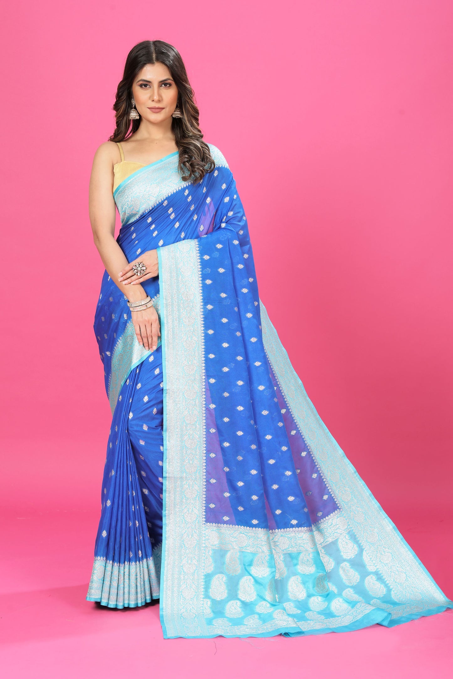 Blue - Sky Blue Katan Georgette Silk