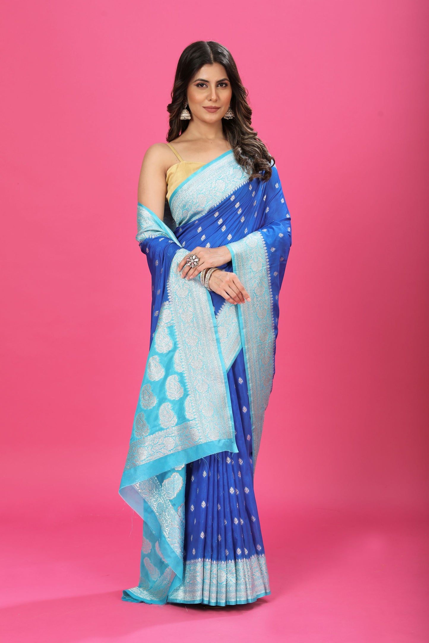Blue - Sky Blue Katan Georgette Silk