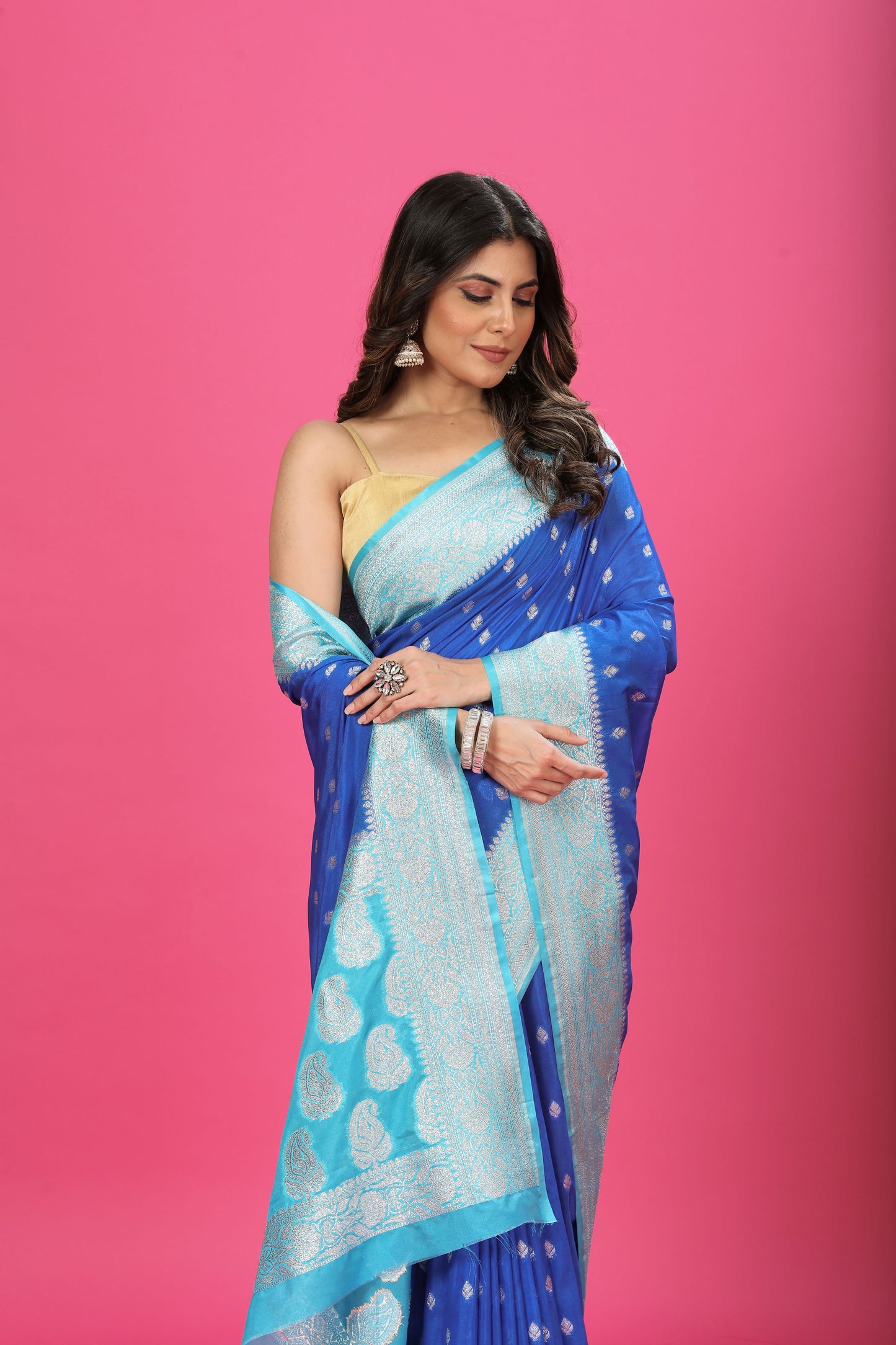 Blue - Sky Blue Katan Georgette Silk