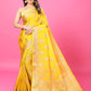 Yellow Banaras Crepe Silk - Heena