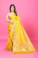 Yellow Banaras Crepe Silk - Heena - AbirabyBeena