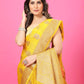 Yellow Banaras Crepe Silk - Heena