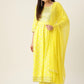 Lime Anarkali Kurta set With Chiffon Dupatta