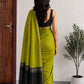 Maheshwari Cotton Saree – Olive Green