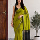 Maheshwari Cotton Saree – Olive Green