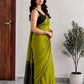 Maheshwari Cotton Saree – Olive Green