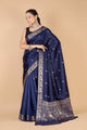 Navy Blue Semi Katan Soft silk Saree-Rupa - AbirabyBeena
