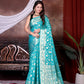 Sky Blue Jaal Katan Georgette Silk