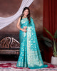 Sky Blue Jaal Katan Georgette Silk - AbirabyBeena