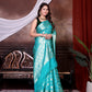 Sky Blue Jaal Katan Georgette Silk