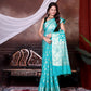 Sky Blue Jaal Katan Georgette Silk