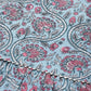 Pure Cotton Blue Printed A-line Kurta Suit Set With Dupatta