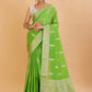 Parrot Green Banaras warm silk