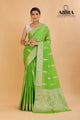 Parrot Green Banaras warm silk - AbirabyBeena