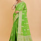 Parrot Green Banaras warm silk
