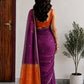Maheshwari Cotton Saree – Plum Purple
